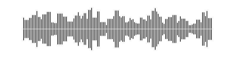 Sound wave or voice message icon. Music waveform, track radio play. Audio equalizer line. Vector illustration