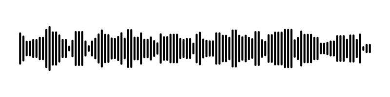 Sound wave or voice message icon. Music waveform, track radio play. Audio equalizer line. Vector illustration