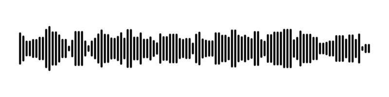 Sound wave or voice message icon. Music waveform, track radio play. Audio equalizer line. Vector illustration