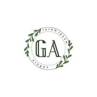 GA Initial beauty floral logo template vector