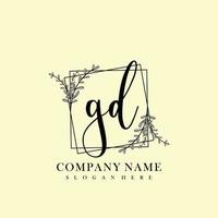 GD Initial beauty floral logo template vector