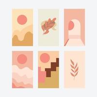 Set of minimal abstract Instagram stories vector illustration