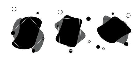 Set of abstract spots on a white background. Abstract spots in black and gray vector