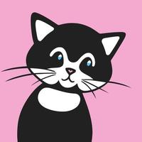 Cute kawaii cat character illustration, vector sticker.