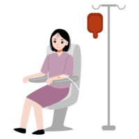 personas donando sangre ilustración png