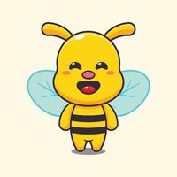 Cute bee cartoon vector illustration. Vector cartoon Illustration suitable for poster, brochure, web, mascot, sticker, logo and icon.