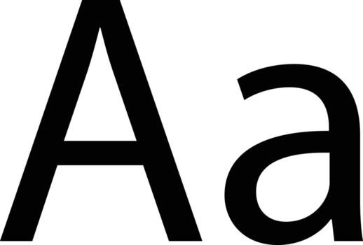 Text icon vector isolated on white background . Font glyph icon. Letters design