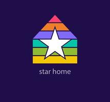 Creative star home logo design. Modern design color. Real estate, favorite house and starry house logo template. vector. vector