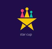 Creative star cup logo design. Modern design color. Luxury Star logo template. vector. vector