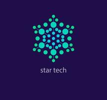 Creative star technology point logo design. Modern design color. Ports star logo template. vector. vector
