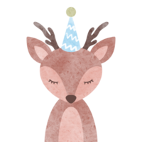 watercolor birthday animal illustration png