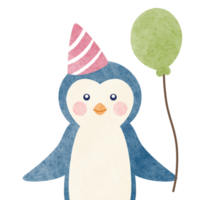 watercolor birthday animal illustration png