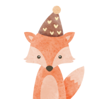 acquerello compleanno animale illustrazione png