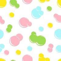 vector illustration seamless pattern colored figured soap bubbles on white