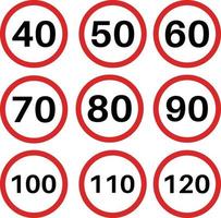 speed limit sign set isolated on white background vector