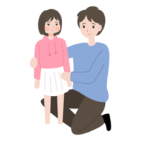 father and kid illustration in hand drawn style png