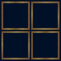 Golden square frames in ancient greek style vector