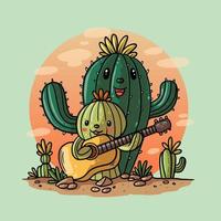 cute cactus celebrate festas juninas vector