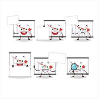 Chart going down cartoon character bring information board vector