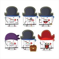 dibujos animados personaje de gráfico yendo abajo con varios piratas emoticones vector