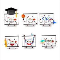 School student of chart going down cartoon character with various expressions vector