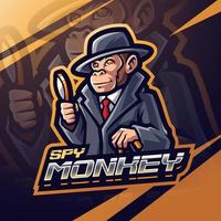 Spy Monkey esport mascot logo design vector