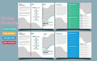 plantilla de diseño de folleto empresarial triple corporativo mínimo, folleto, folleto a4, informe anual, propuesta de proyecto, catálogo de productos vector