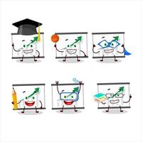 School student of chart going up cartoon character with various expressions vector