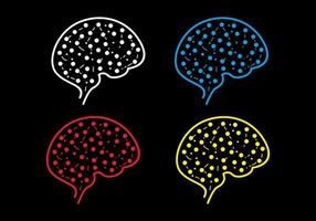 Four Human brain dots illustration design vector