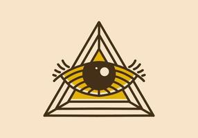 Triangle design with one eye in vintage color vector