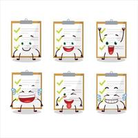 Cartoon character of checklist with smile expression vector