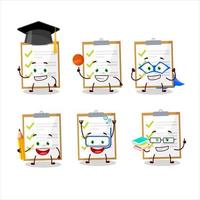 School student of checklist cartoon character with various expressions vector