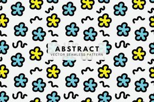 Doodle ditsy florals abstract seamless repeat pattern vector