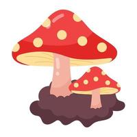 Trendy Mushrooms Concepts vector