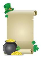 blank paper for text of saint patrick's day concept vector