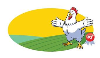 chicken cartoon presenting with blank space for text vector