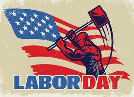 vintage style of labor day vector