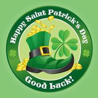 saint patrick's day design boot with gold coins vector