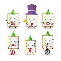 Cartoon character of checklist with various circus shows vector