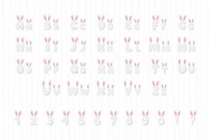 Bunny alphabet in cartoon style vector