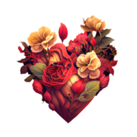 roses inside a heart . AI Generated png