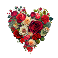 roses inside a heart . AI Generated png