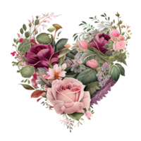 roses inside a heart . AI Generated png