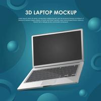 White 3D Laptop Mockup vector