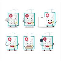 Cartoon character of medical payment with various chef emoticons vector