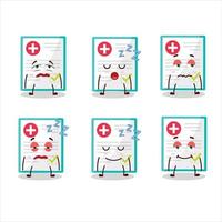 Cartoon character of medical payment with sleepy expression vector