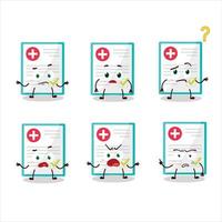 Cartoon character of medical payment with what expression vector