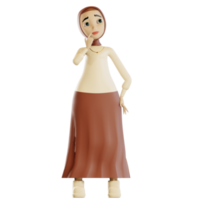 3d hijab personnage confus png