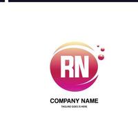 RN initial logo With Colorful Circle template vector