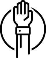 line icon for hand vector